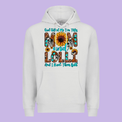 God Gifted Me Two Titles Mom And Lolli  And I Rock Premium Hoodie Designed By Jahusdesignshop