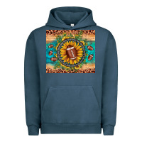 Pigment Midnight Navy football leopard turquoise sunflower Urban Hoodie - JahusDesignShop