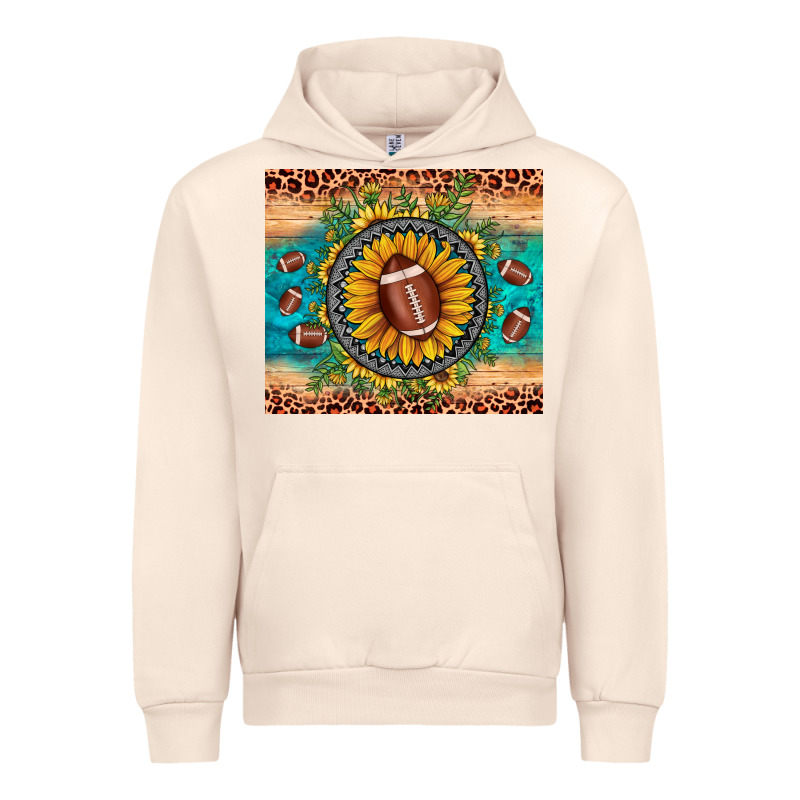 Football Leopard Turquoise Sunflower Urban Hoodie by JahusDesignShop | Teevron