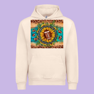 Football Leopard Turquoise Sunflower Urban Hoodie Designed By Jahusdesignshop