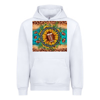 White football leopard turquoise sunflower Urban Hoodie - JahusDesignShop