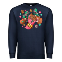 Navy pink christmas black girl sneakers Premium Sweatshirt - RanaPortraitStore