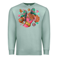 Pink Christmas Black Girl Sneakers Premium Sweatshirt | Teevron