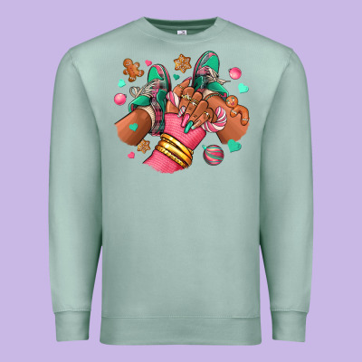 Premium Sweatshirt pink christmas black girl sneakers