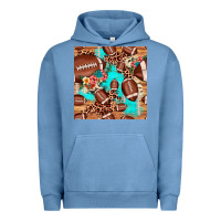 Pigment Pebble Blue football leopard cowhide seamless pattern Urban Hoodie - JahusDesignShop