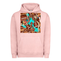Pigment Salmon football leopard cowhide seamless pattern Urban Hoodie - JahusDesignShop