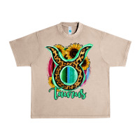 French Oak Taurus Zodiac Sign Sunflower Leopard Serape Urban Heavy Tee - RanaPortraitStore