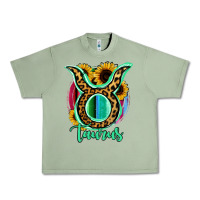 Oil Green Taurus Zodiac Sign Sunflower Leopard Serape Urban Heavy Tee - RanaPortraitStore