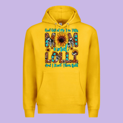 God Gifted Me Two Titles Mom And Lolli  And I Rock Premium Hoodie Designed By Jahusdesignshop