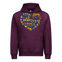 Mauve Wine down syndrome awareness heart Urban Hoodie - Artiststas