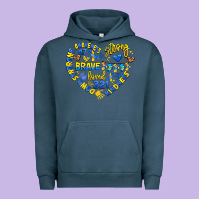 Down Syndrome Awareness Heart Urban Hoodie Designed By Artiststas