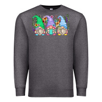 Charcoal Heather floral gnomes Premium Sweatshirt - Zillion Design Studio