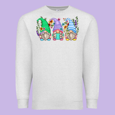 Floral Gnomes Premium Sweatshirt Designed By Zillion Design Studio