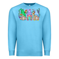 Ocean Blue floral gnomes Premium Sweatshirt - Zillion Design Studio