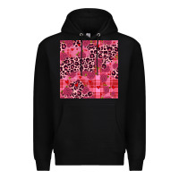 Black valentines day roses leopard seamless pattern Premium Hoodie - JahusDesignShop
