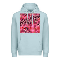 Blue Mist valentines day roses leopard seamless pattern Premium Hoodie - JahusDesignShop