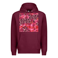 Burgundy valentines day roses leopard seamless pattern Premium Hoodie - JahusDesignShop