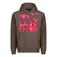 Coffee valentines day roses leopard seamless pattern Premium Hoodie - JahusDesignShop