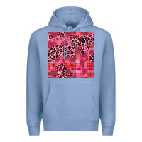 Colony Blue valentines day roses leopard seamless pattern Premium Hoodie - JahusDesignShop