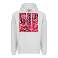 Dove Grey valentines day roses leopard seamless pattern Premium Hoodie - JahusDesignShop