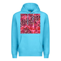 Ocean Blue valentines day roses leopard seamless pattern Premium Hoodie - JahusDesignShop