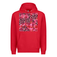 Red valentines day roses leopard seamless pattern Premium Hoodie - JahusDesignShop