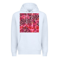 White valentines day roses leopard seamless pattern Premium Hoodie - JahusDesignShop