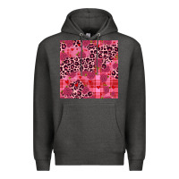 Charcoal Heather valentines day roses leopard seamless pattern Premium Hoodie - JahusDesignShop