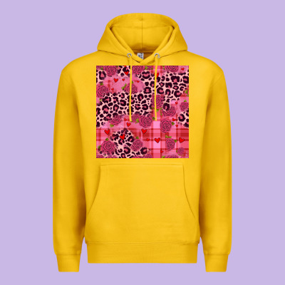 Valentines Day Roses Leopard Seamless Pattern Premium Hoodie Designed By Jahusdesignshop
