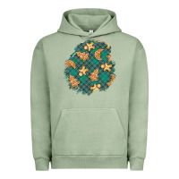 Pigment Oil Green christmas gingerbread cookies patch Urban Hoodie - BundleAndBundleShop