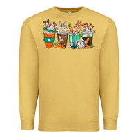 Antique Gold rabbit coffee cups Premium Sweatshirt - texasbilliewilder