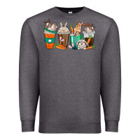 Charcoal Heather rabbit coffee cups Premium Sweatshirt - texasbilliewilder
