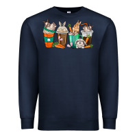 Navy rabbit coffee cups Premium Sweatshirt - texasbilliewilder
