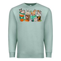 Seafoam rabbit coffee cups Premium Sweatshirt - texasbilliewilder