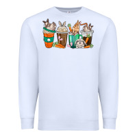 White rabbit coffee cups Premium Sweatshirt - texasbilliewilder