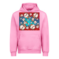Fuchsia Pink baseball paisley and jean pattern Urban Hoodie - JahusDesignShop
