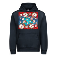 Navy baseball paisley and jean pattern Urban Hoodie - JahusDesignShop