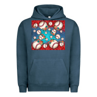Pigment Midnight Navy baseball paisley and jean pattern Urban Hoodie - JahusDesignShop