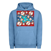 Pigment Pebble Blue baseball paisley and jean pattern Urban Hoodie - JahusDesignShop