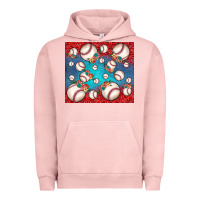 Pigment Salmon baseball paisley and jean pattern Urban Hoodie - JahusDesignShop