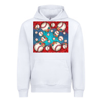 White baseball paisley and jean pattern Urban Hoodie - JahusDesignShop