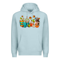 Blue Mist fall coffee cups Premium Hoodie - AdoDesignShop