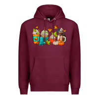 Burgundy fall coffee cups Premium Hoodie - AdoDesignShop