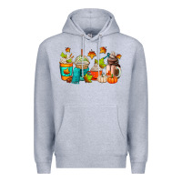 Heather Grey fall coffee cups Premium Hoodie - AdoDesignShop