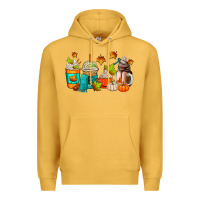 Mustard fall coffee cups Premium Hoodie - AdoDesignShop