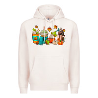 Pale Pink fall coffee cups Premium Hoodie - AdoDesignShop