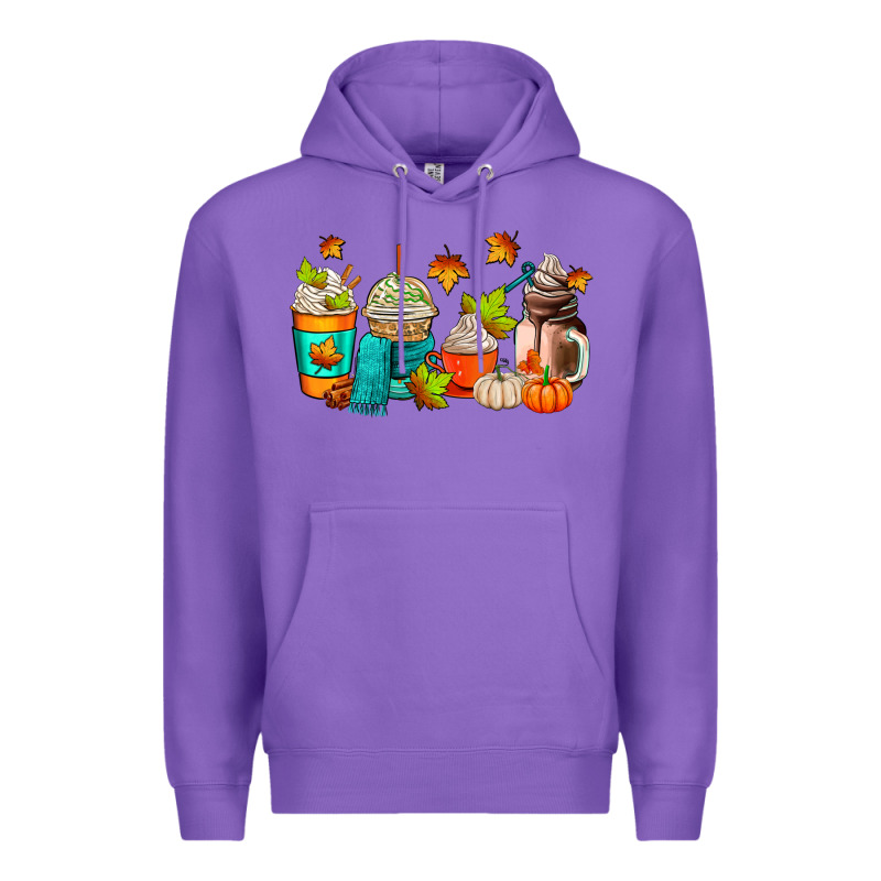 Fall Coffee Cups Premium Hoodie by AdoDesignShop | Teevron