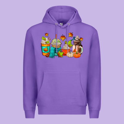 Fall Coffee Cups Premium Hoodie Designed By Adodesignshop
