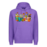 Purple fall coffee cups Premium Hoodie - AdoDesignShop