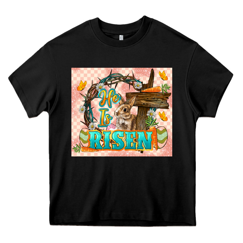 Easter Day He Is Risen 20oz Skinny Heavy Core Tee by LillyAllenDesigns | Teevron